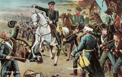 Waterloo 1815, il maresciallo Blucher nella battaglia di Waterloo
